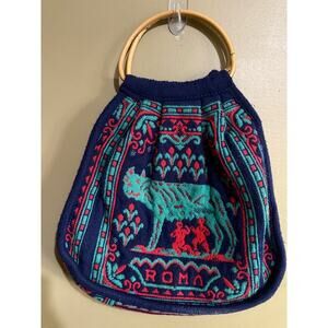 Vtg Italian Souvenir Purse/Tote 16x16